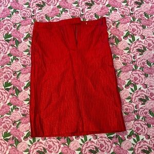 Veronique Branquinho Crimson Textured Pencil Skirt